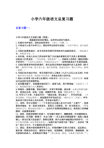 小学六年级小升初语文总复习