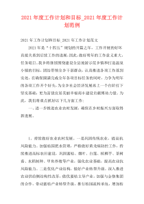 2021年度工作计划和目标_2021年度工作计划范例