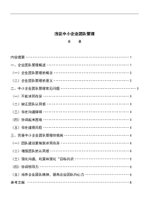 企业团队管理论文3稿