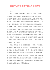 2020年大学生筑梦中国心得体会范文