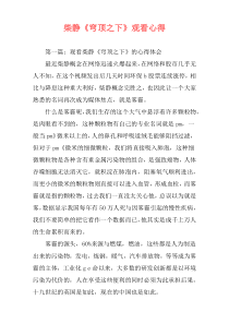 柴静《穹顶之下》观看心得