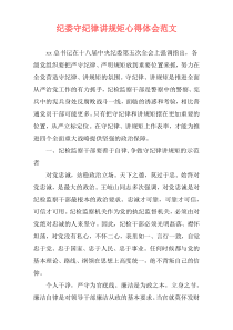 纪委守纪律讲规矩心得体会范文