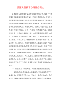 反面典型教育心得体会范文