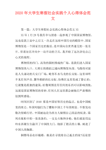 2020年大学生寒假社会实践个人心得体会范文