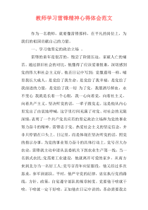 教师学习雷锋精神心得体会范文