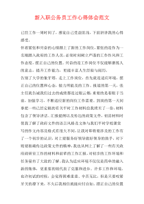 新入职公务员工作心得体会范文