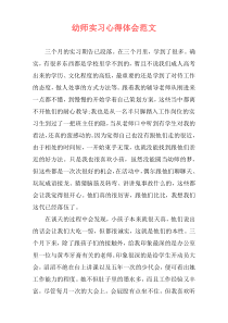 幼师实习心得体会范文