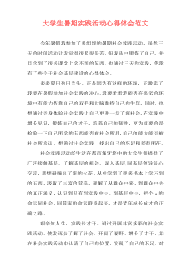 大学生暑期实践活动心得体会范文
