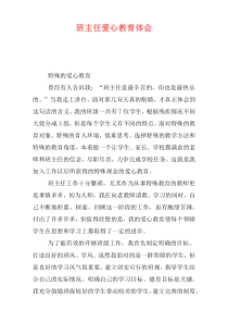 班主任爱心教育体会