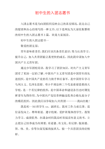 初中生的入团志愿书