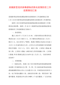 某镇新型冠状病毒感染的肺炎疫情防控工作进展情况汇报