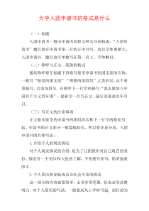 大学入团申请书的格式是什么