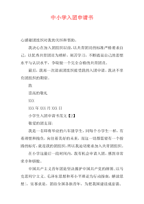 中小学入团申请书