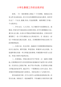 小学生暑假工作的自我评定