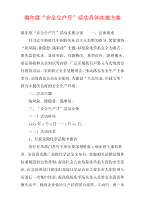 镇年度“安全生产月”活动具体实施方案