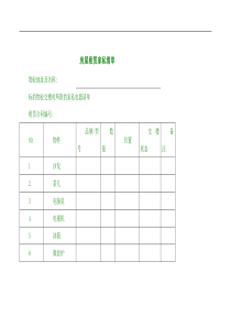 房屋租赁家私清单