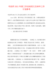 司法所2021年度工作总结范文及来年工作计划参考