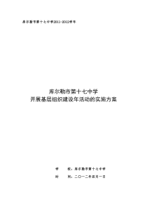 开展基层组织建设年活动的实施方案