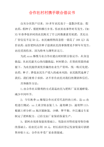 合作社村村携手联合倡议书