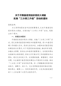 开展基层党组织现状大调查活动的通知