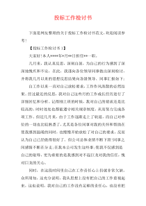 投标工作检讨书
