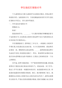 学生违纪打架检讨书