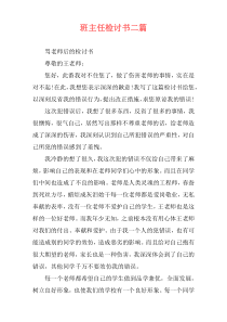 班主任检讨书二篇