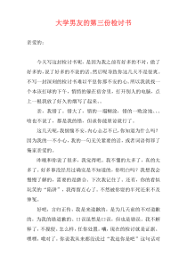 大学男友的第三份检讨书
