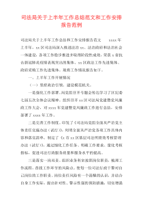 司法局关于上半年工作总结范文和工作安排报告范例