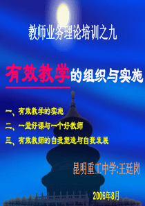 有效教学的组织与实施提纲