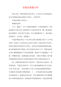 自我反省检讨书