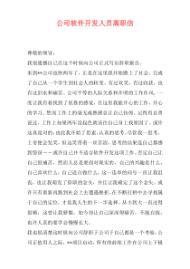 公司软件开发人员离职信