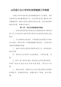 学生体质健康工作制度