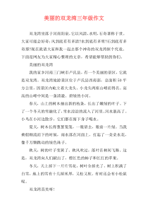 美丽的双龙湾三年级作文