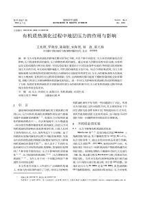 有机质热演化过程中地层压力的作用与影响