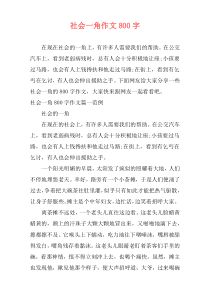 社会一角作文800字