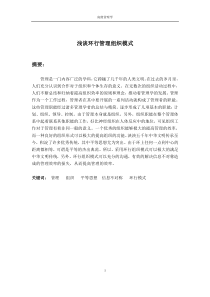 浅谈环行管理组织模式