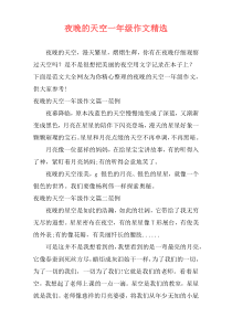 夜晚的天空一年级作文精选