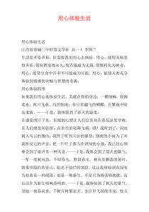 用心体验生活