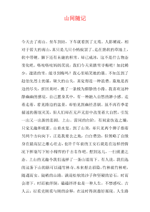 山间随记