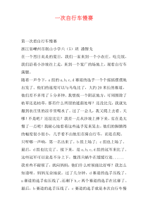 一次自行车慢赛