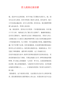 苦儿流浪记读后感