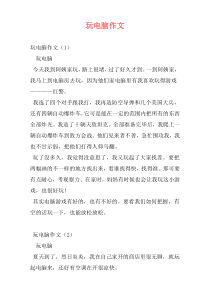 玩电脑作文