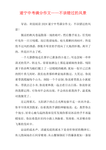 遂宁中考满分作文——不该错过的风景