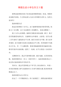 寒假生活小学生作文十篇