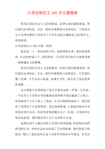 小学法制征文400字五篇精彩