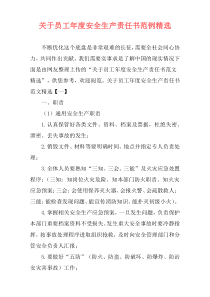 关于员工年度安全生产责任书范例精选