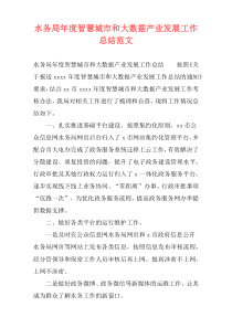 水务局年度智慧城市和大数据产业发展工作总结范文
