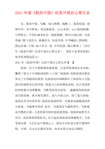 2021年度《航拍中国》纪录片观后心得文本