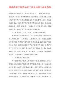 镇政府清产核资年度工作总结范文参考范例